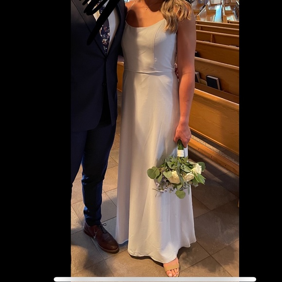 Mori Lee style #21559 in color Fog. Worn once - Picture 2 of 8